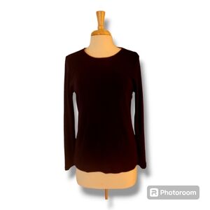 Long Sleeve Round Neck Cotton T-Shirt By Talbots. Size Large